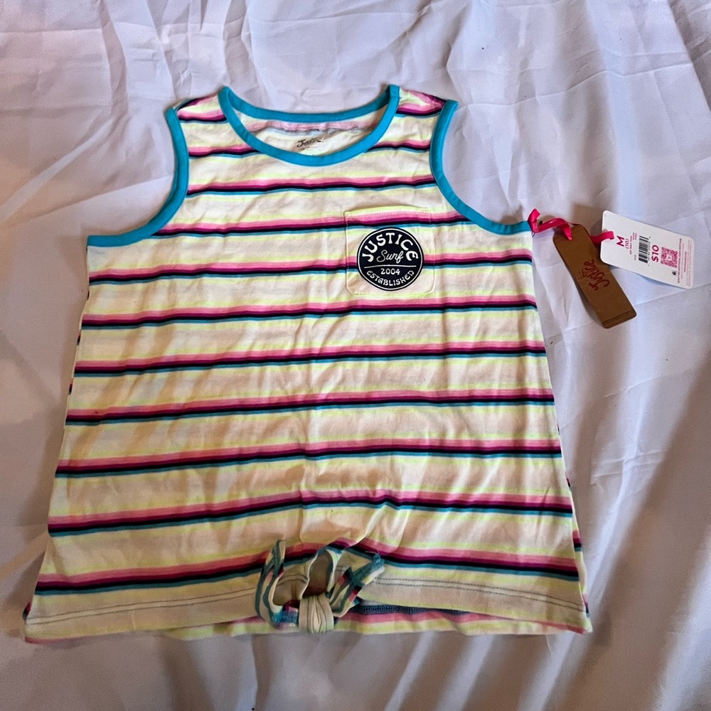 Justice Kids Tank Top with Colorful Stripes